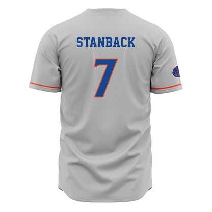 Boise State - NCAA Men's Basketball : Jerquarius Stanback - Grey Jersey-1