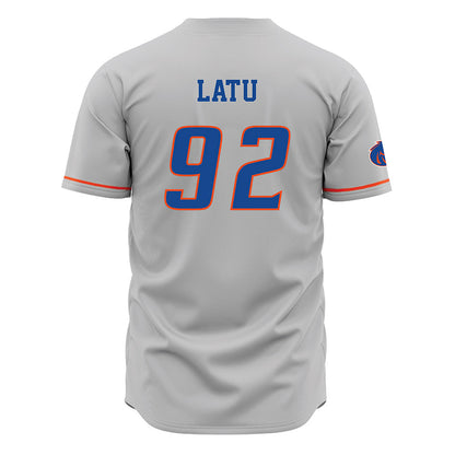 Boise State - NCAA Football : David Latu - Grey Jersey-1