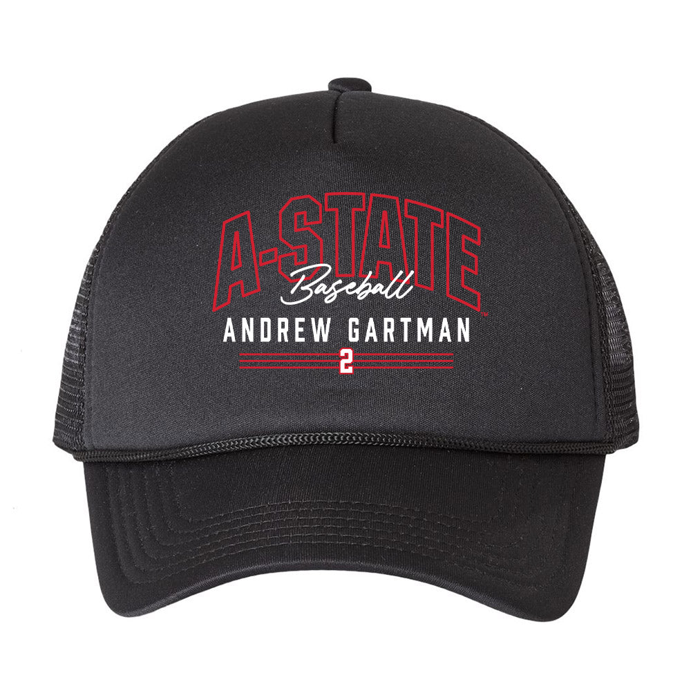 Arkansas State - NCAA Baseball : Andrew Gartman - Trucker Hat-0