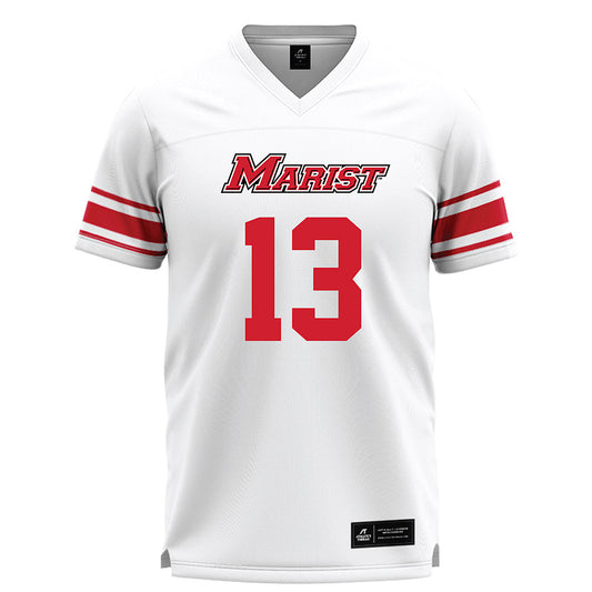 Marist - NCAA Men's Lacrosse : Derek Hoffmann - White Lacrosse Jersey -0