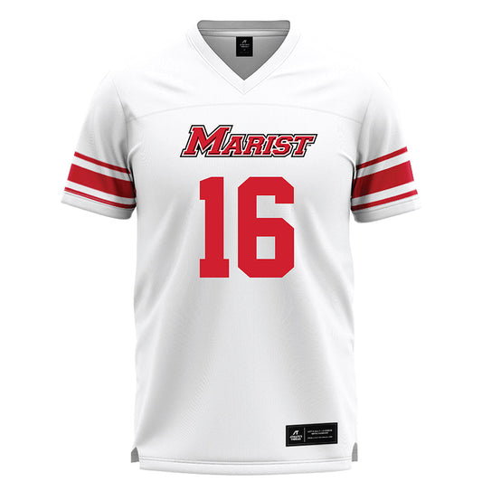 Marist - NCAA Men's Lacrosse : Mason Bader - White Lacrosse Jersey -0