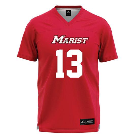 Marist - NCAA Men's Lacrosse : Derek Hoffmann - Red Lacrosse Jersey -0