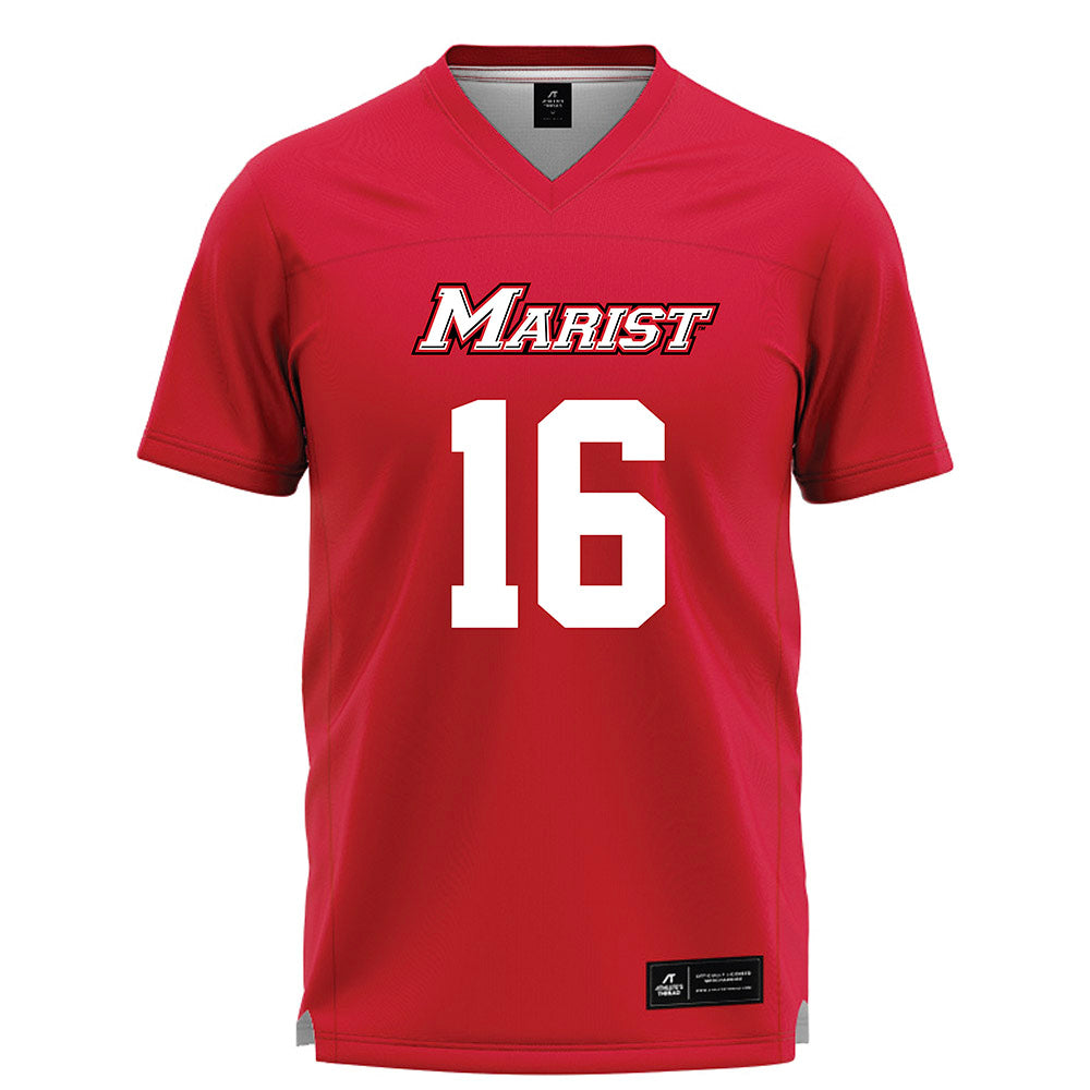 Marist - NCAA Men's Lacrosse : Mason Bader - Red Lacrosse Jersey -0