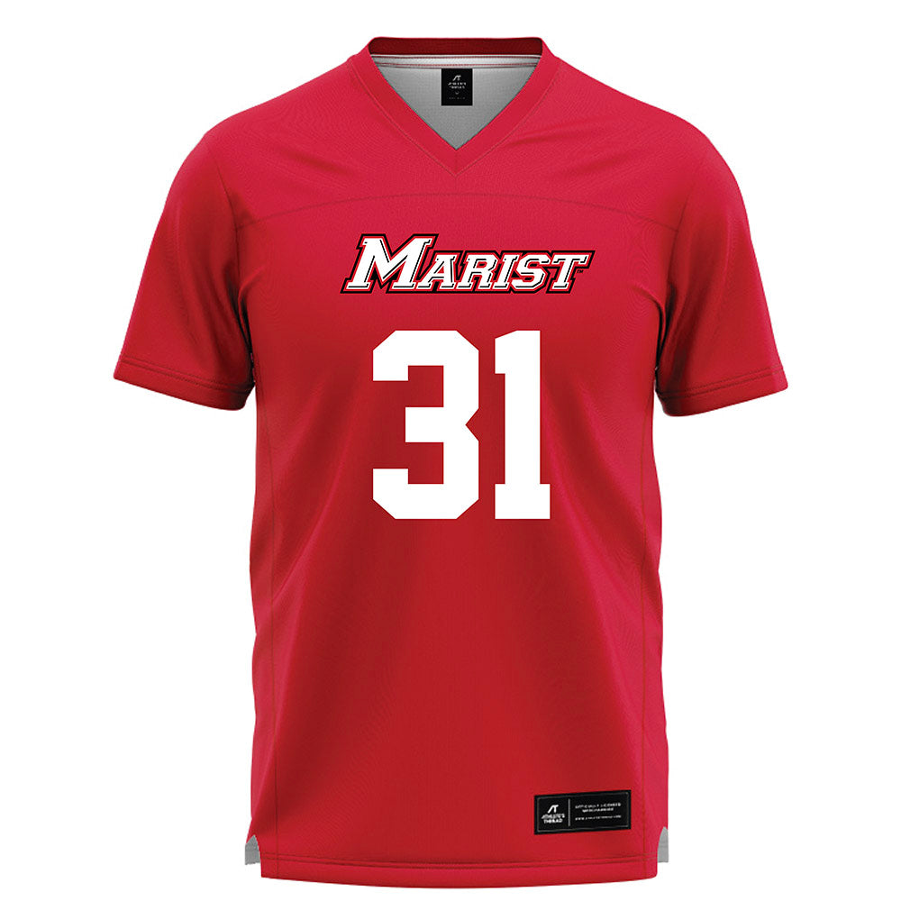 Marist - NCAA Men's Lacrosse : Conner Aughe - Red Lacrosse Jersey -0