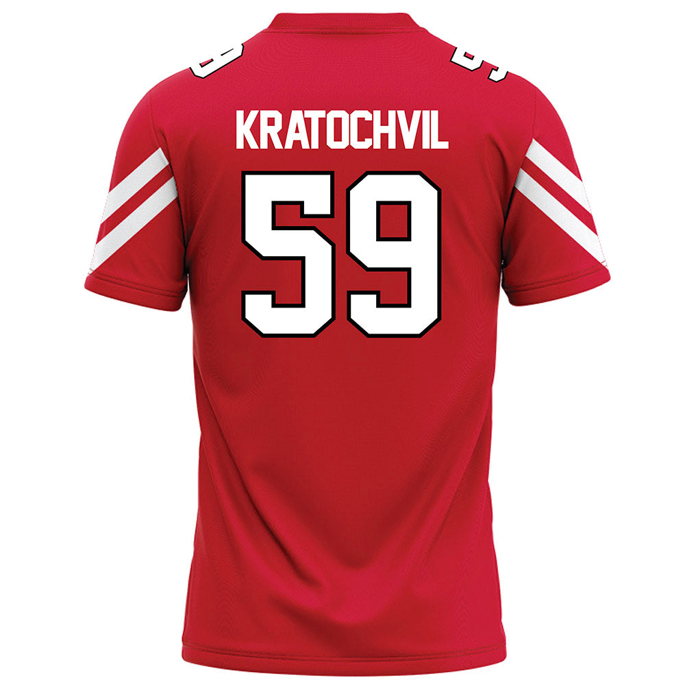 Marist - NCAA Football : James Kratochvil - Red Football Jersey-1
