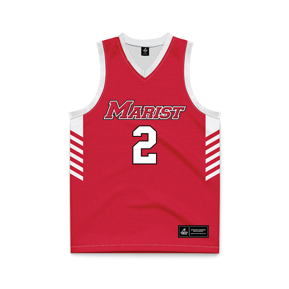 Marist - NCAA Men's Basketball : Justin Menard - Red Basketball Jersey-0