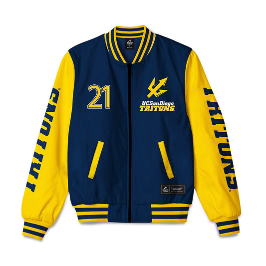 UCSD - NCAA Women's Volleyball : Zahara Quraishi - Bomber Jacket-0