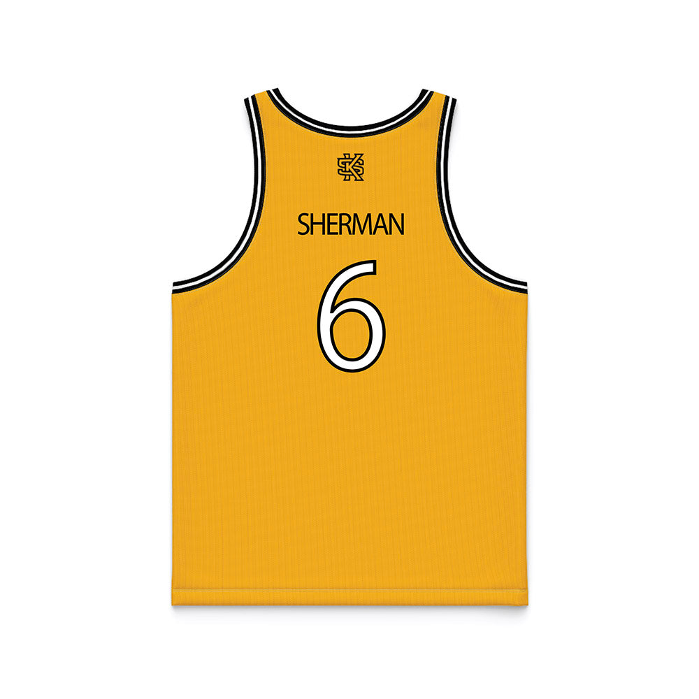  - NCAA Men's Basketball : Frankquon Sherman - Gold Basketball Jersey-1