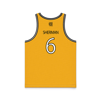  - NCAA Men's Basketball : Frankquon Sherman - Gold Basketball Jersey-1