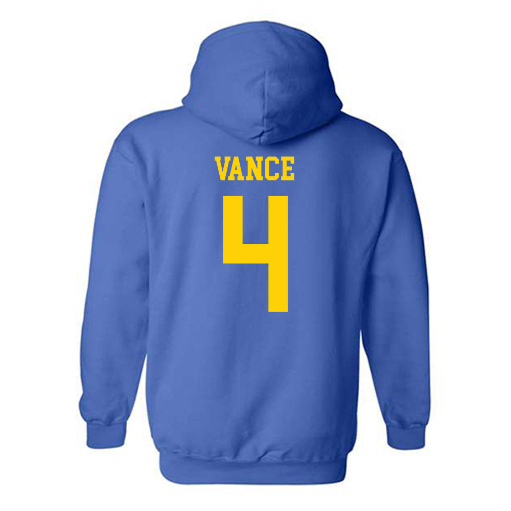 Delaware - NCAA Women's Basketball : Trinity Vance - Fashion Shersey Hooded Sweatshirt-1