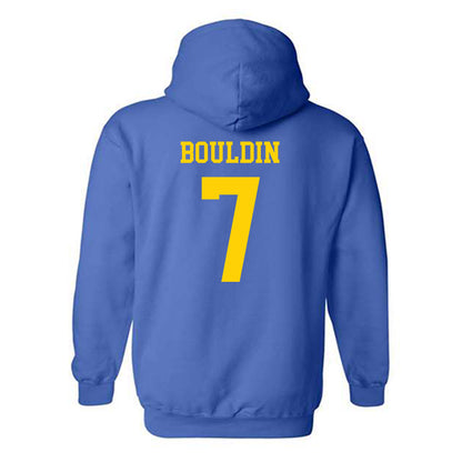 Delaware - NCAA Baseball : Evan Bouldin - Fashion Shersey Hooded Sweatshirt-1