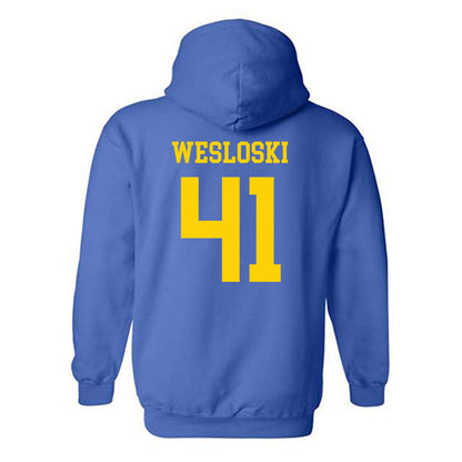 Delaware - NCAA Men's Lacrosse : Brady Wesloski - Fashion Shersey Hooded Sweatshirt-1