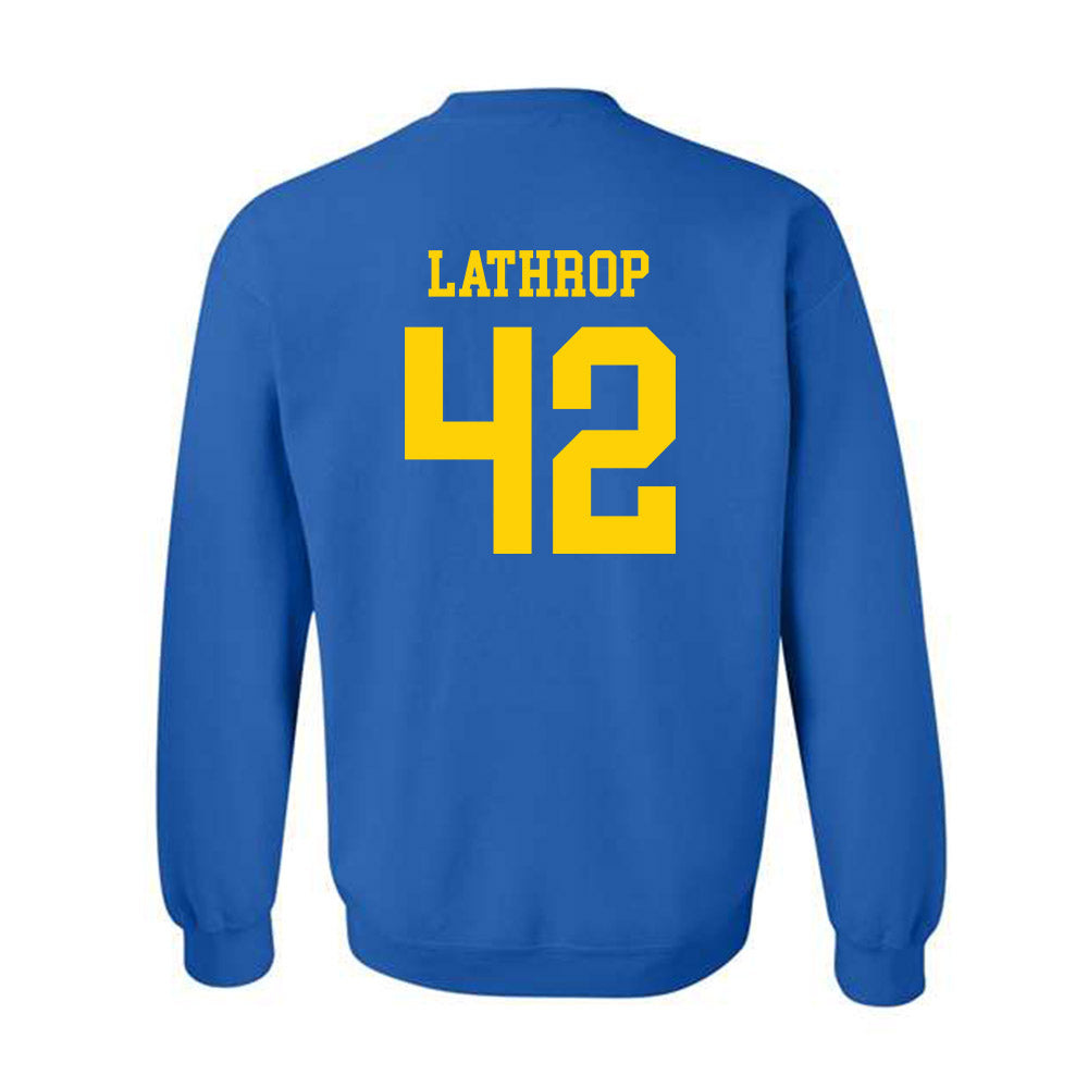 Delaware - NCAA Men's Lacrosse : Keegan Lathrop - Fashion Shersey Crewneck Sweatshirt-1