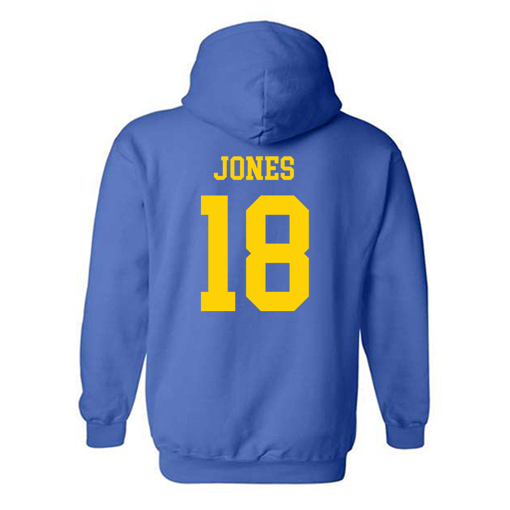 Delaware - NCAA Men's Soccer : Luke Jones - Fashion Shersey Hooded Sweatshirt-1