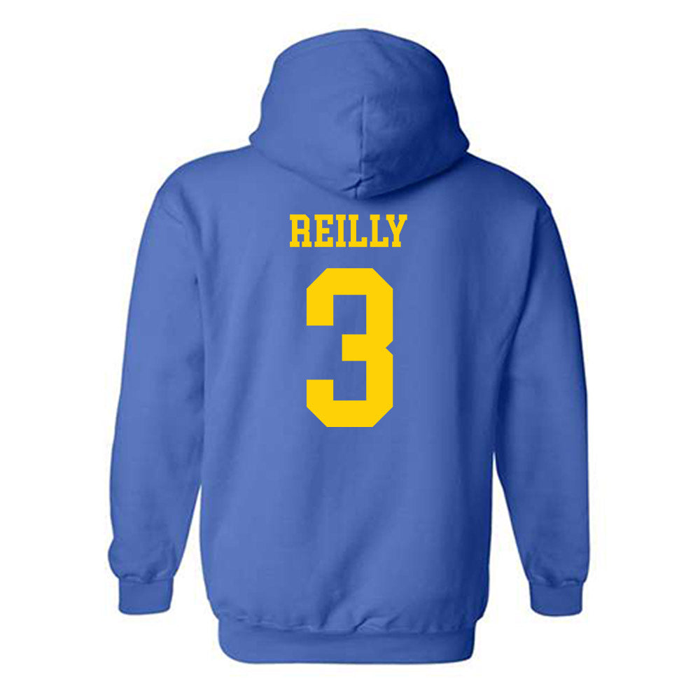 Delaware - NCAA Men's Basketball : Cavan Reilly - Fashion Shersey Hooded Sweatshirt-1
