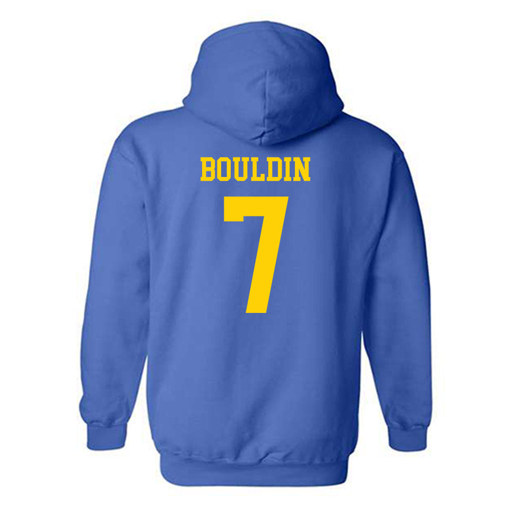 Delaware - NCAA Baseball : Evan Bouldin - Fashion Shersey Hooded Sweatshirt-1