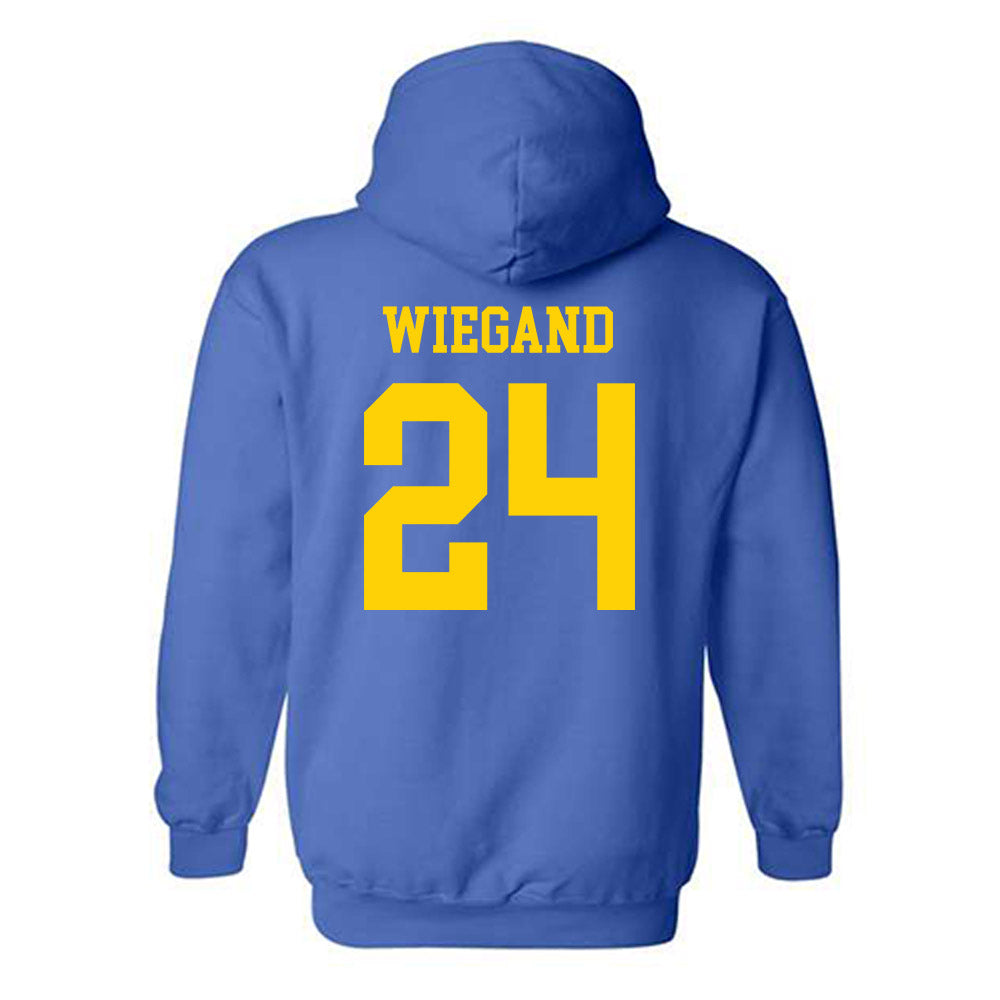 Delaware - NCAA Women's Volleyball : Auna Wiegand - Fashion Shersey Hooded Sweatshirt-1