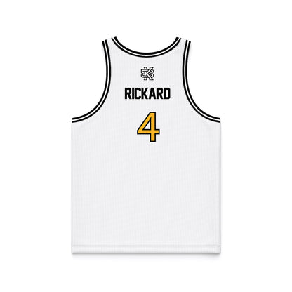 Kennesaw - NCAA Men's Basketball : Kaden Rickard - White Basketball Jersey-1