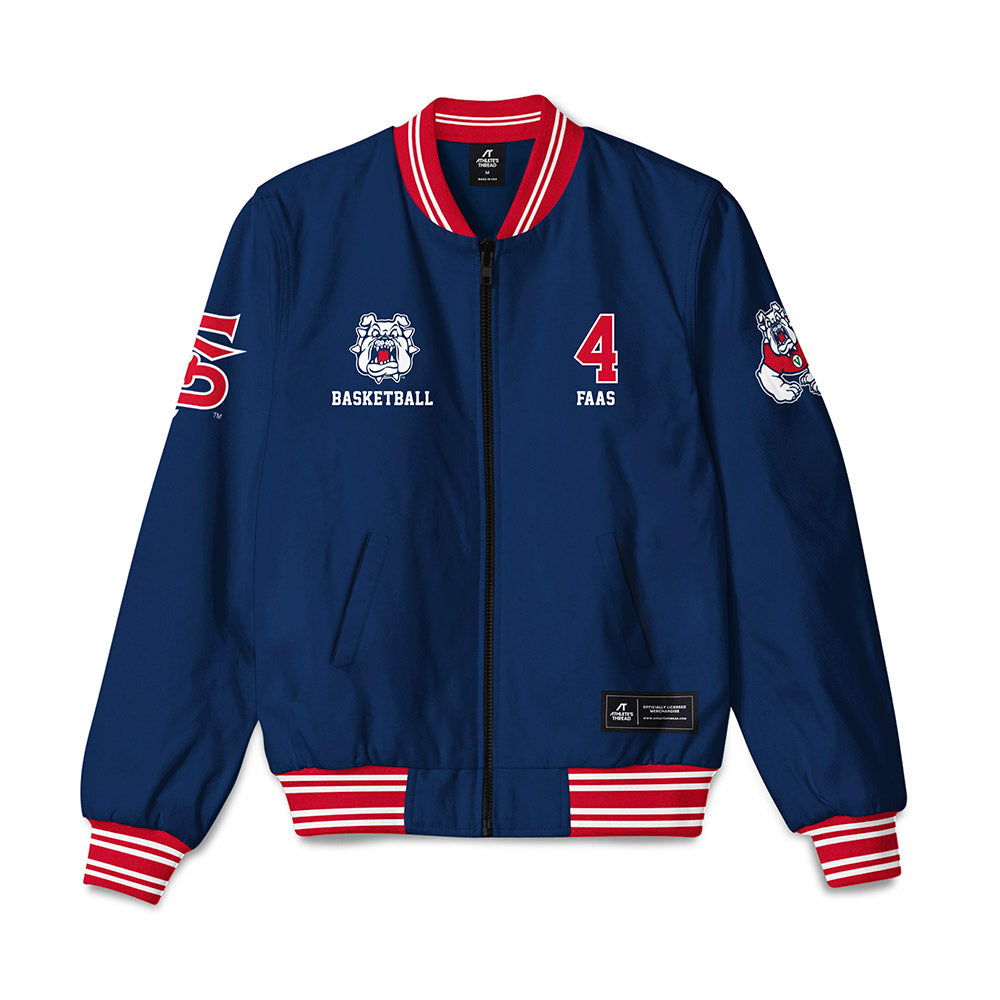 Fresno State - NCAA Men's Basketball : Cameron Faas - Bomber Jacket-0