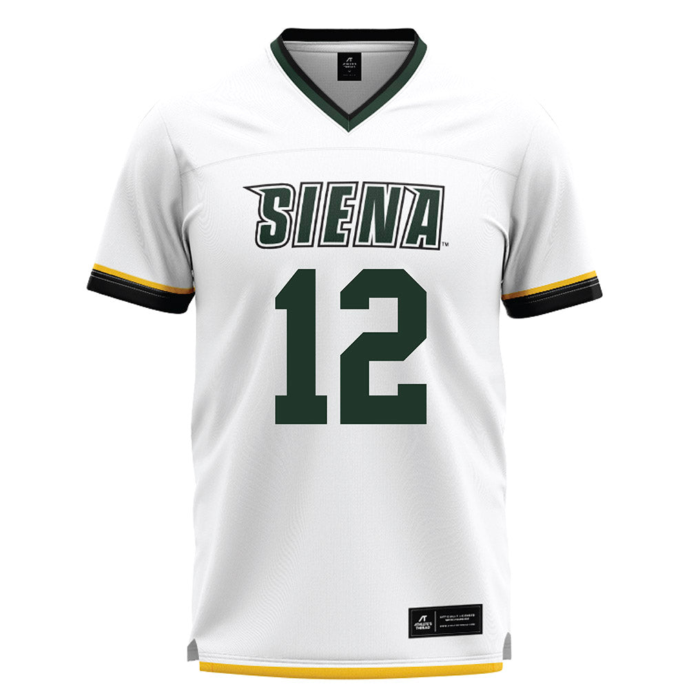 Siena - NCAA Men's Lacrosse : Ike Stitle - White Lacrosse Jersey-0