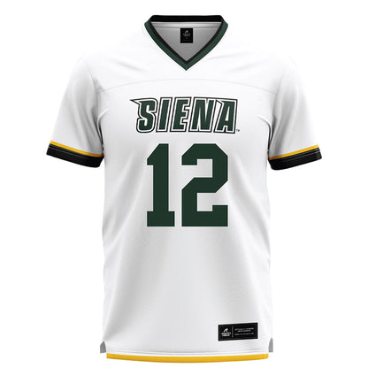 Siena - NCAA Men's Lacrosse : Ike Stitle - White Lacrosse Jersey-0