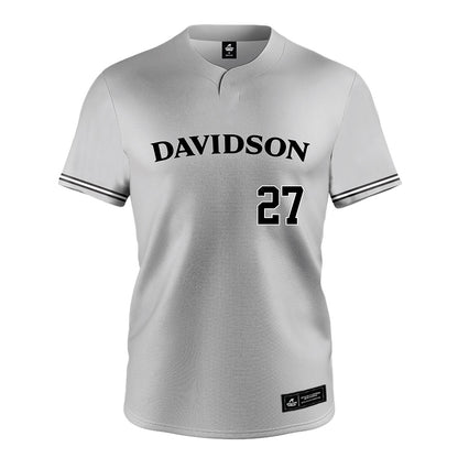 Davidson - NCAA Baseball : Tyler Wille - Grey Jersey-0