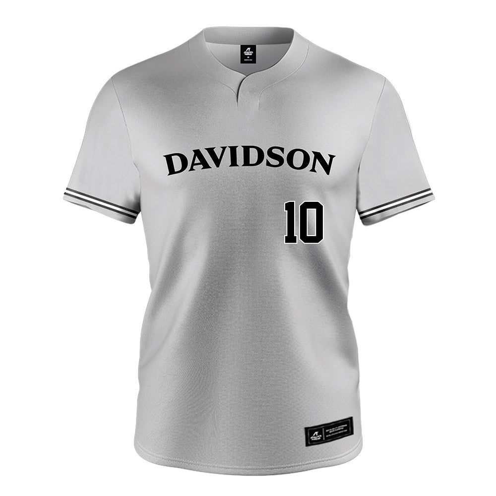 Davidson - NCAA Baseball : Matthew Manjooran - Grey Jersey-0