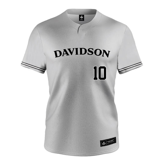 Davidson - NCAA Baseball : Matthew Manjooran - Grey Jersey-0