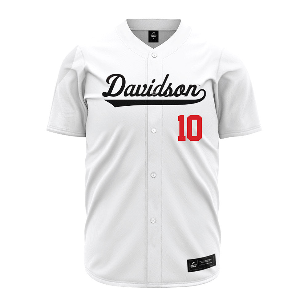 Davidson - NCAA Baseball : Matthew Manjooran - White Jersey-0