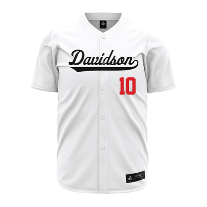Davidson - NCAA Baseball : Matthew Manjooran - White Jersey-0