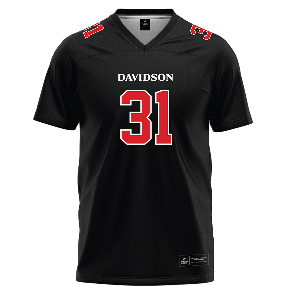 Davidson - NCAA Football : Michael Leonard - 2023 Black Football Jersey