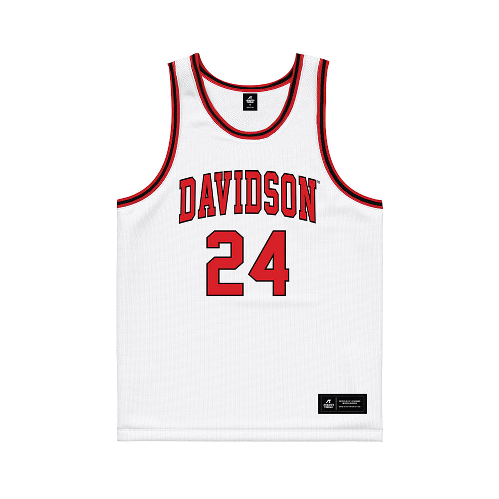 Davidson - NCAA Men's Basketball : JaQualon Roberts - White Basketball Jersey-0
