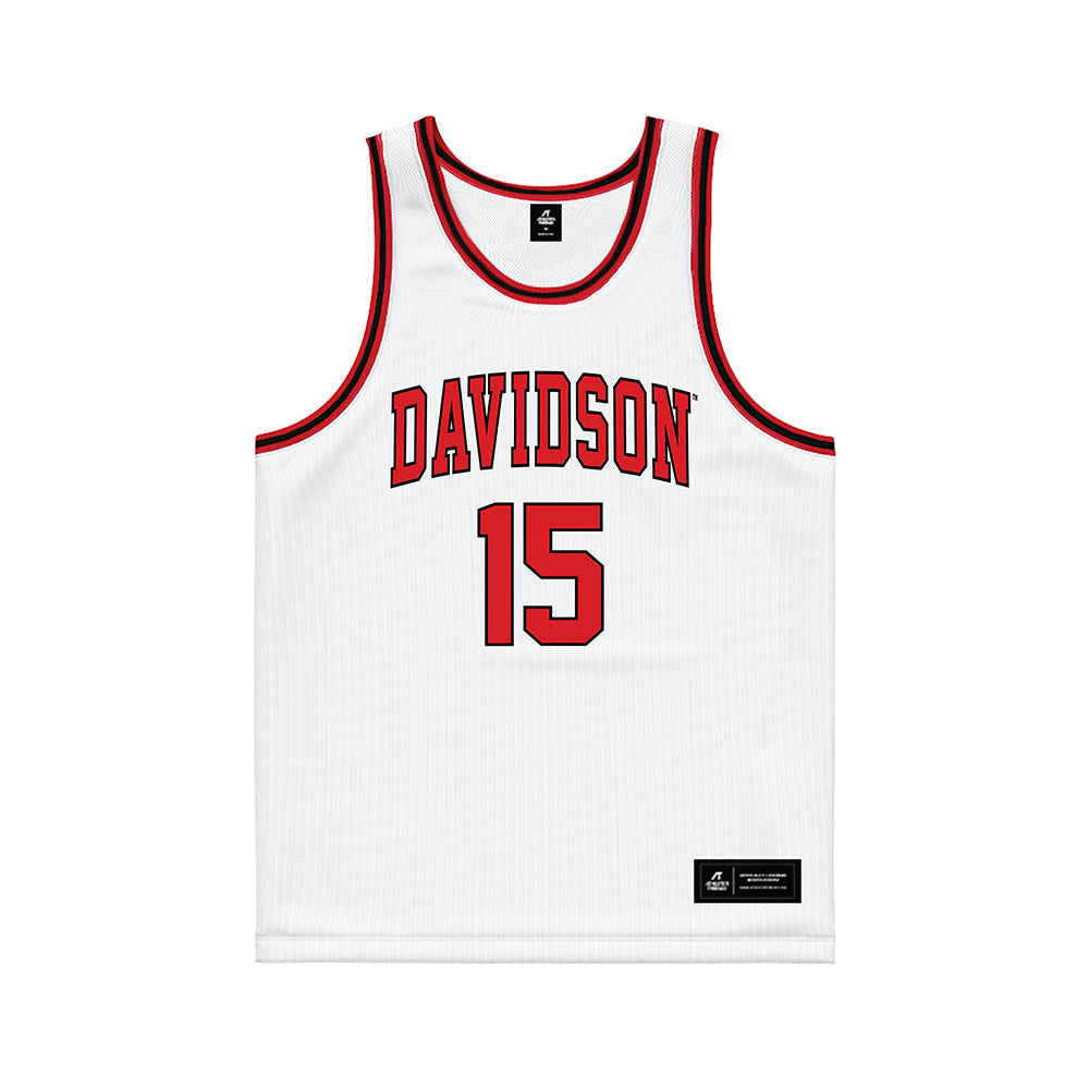 Davidson - NCAA Men's Basketball : Sean Logan - White Basketball Jersey-0