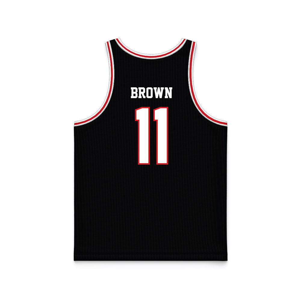 Davidson - NCAA Men's Basketball : Sam Brown - Black Basketball Jersey-1
