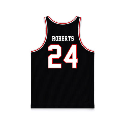 Davidson - NCAA Men's Basketball : JaQualon Roberts - Black Basketball Jersey-1