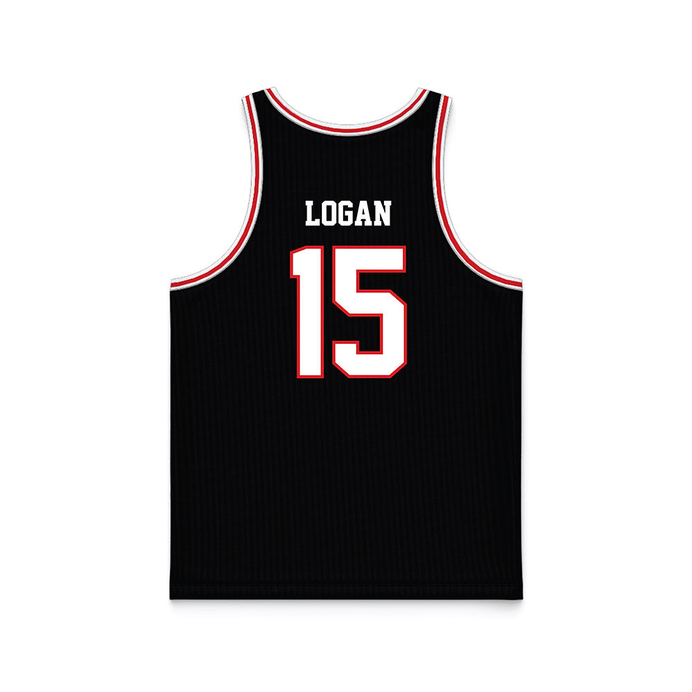 Davidson - NCAA Men's Basketball : Sean Logan - Black Basketball Jersey-1