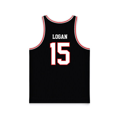 Davidson - NCAA Men's Basketball : Sean Logan - Black Basketball Jersey-1