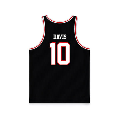 Davidson - NCAA Men's Basketball : Malik Davis - Black Basketball Jersey-1