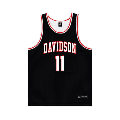 Davidson - NCAA Men's Basketball : Sam Brown - Black Basketball Jersey-0