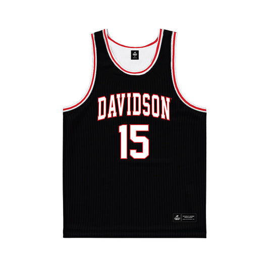 Davidson - NCAA Men's Basketball : Sean Logan - Black Basketball Jersey-0
