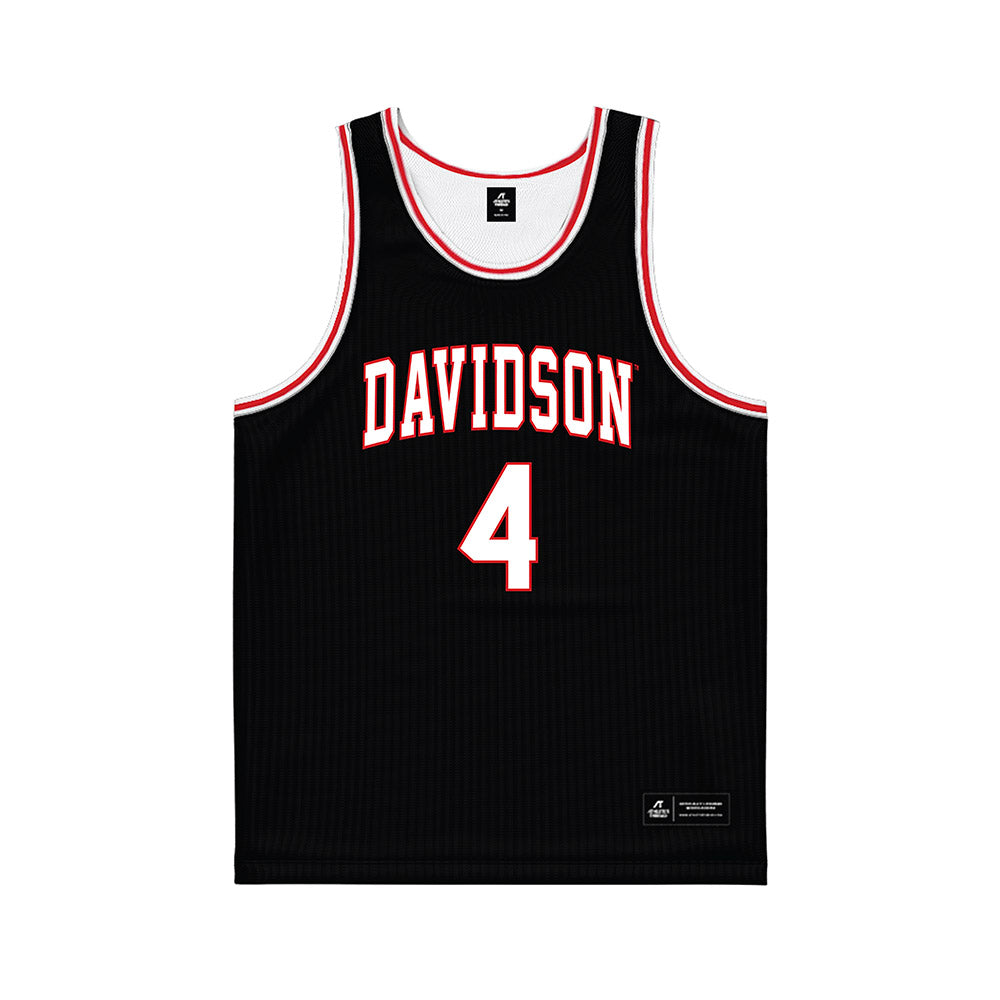 Davidson - NCAA Men's Basketball : Josh Scovens - Black Basketball Jersey-0
