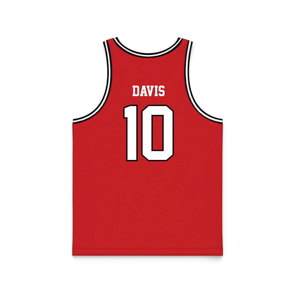 Davidson - NCAA Men's Basketball : Malik Davis - Red Basketball Jersey-1