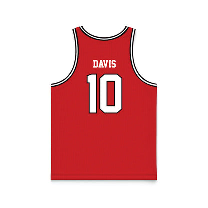 Davidson - NCAA Men's Basketball : Malik Davis - Red Basketball Jersey-1