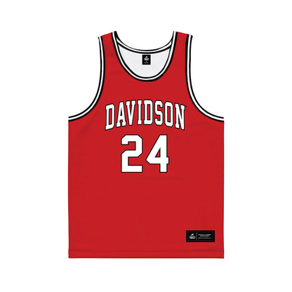Davidson - NCAA Men's Basketball : JaQualon Roberts - Red Basketball Jersey-0