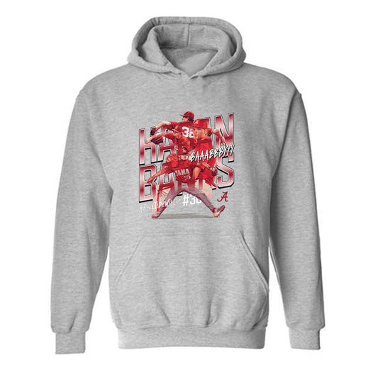 Alabama - NCAA Baseball :  Hagan Banks  x Roll Tide Willie -  Hooded Sweatshirt Individual Caricature