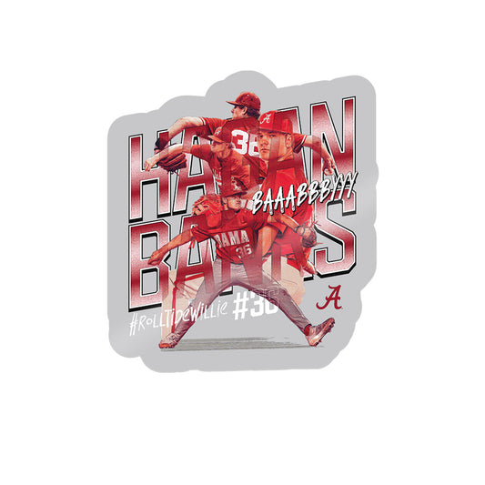 Alabama - NCAA Baseball :  Hagan Banks  x Roll Tide Willie -  Sticker Individual Caricature