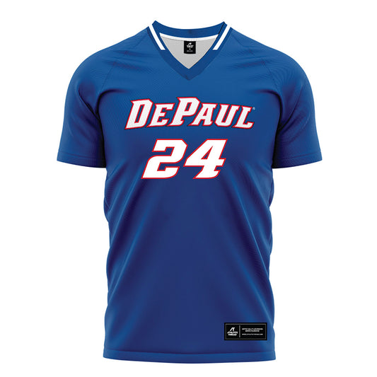 DePaul - NCAA Men's Soccer : Evan Jimerson - Blue Soccer Jersey-0