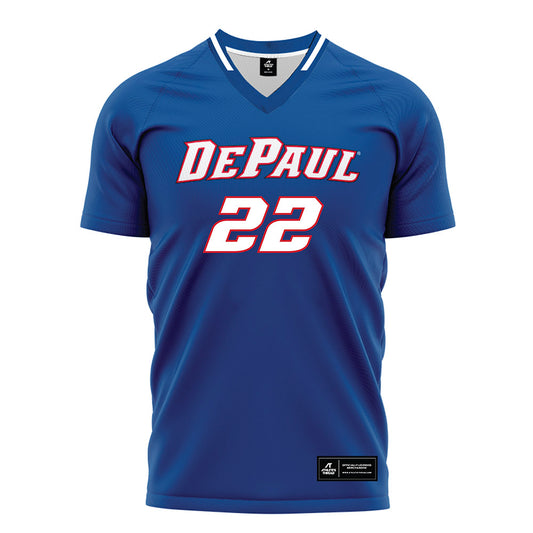 DePaul - NCAA Men's Soccer : Jordan Clagette - Blue Soccer Jersey-0