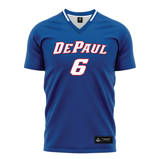 DePaul - NCAA Men's Soccer : Joon Han - Blue Soccer Jersey-0