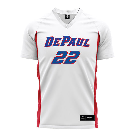 DePaul - NCAA Men's Soccer : Jordan Clagette - White Soccer Jersey-0